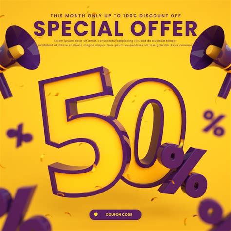 Premium PSD Big Flash Mega Super Sale Post Banner With 50 Percent