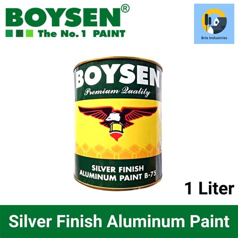 Boysen Silver Finish Aluminum Paint 1 Liter B 75 Metal Surfaces Brix