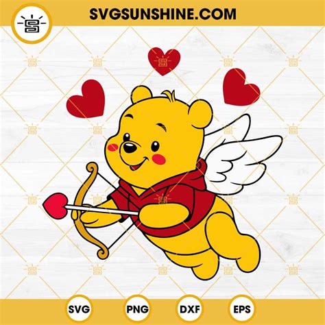 Love Heart Winnie The Pooh Svg Valentines Day Svg Winnie The Pooh Svg