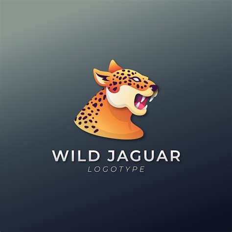 Diseño de logotipo de jaguar degradado Vector Premium