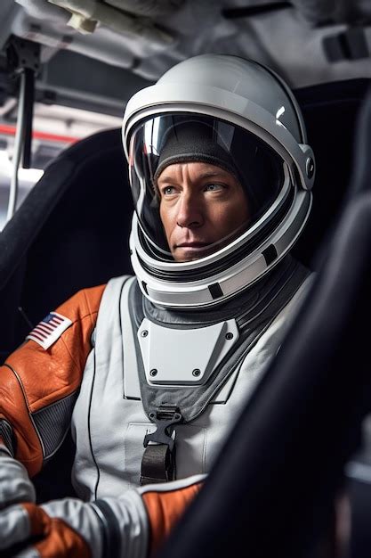 Premium Ai Image A Man In A Space Suit Sitting In A Vehicle