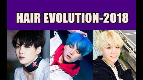 Bts Suga Hair Evolution 2018 Youtube