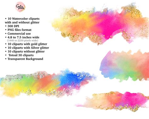 Rainbow Watercolor Brush Strokes Rainbow Watercolor Clipart Etsy UK