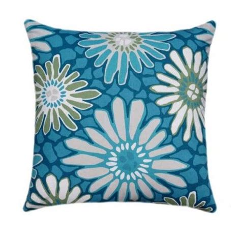 Tactile Flora Turquoise Blue And Green Floral Pillow Floral Pillows Pillows Garden Pillows