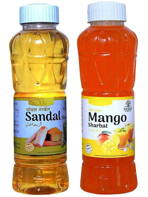 Natraj The Right Choice Sandal Sharbat And Mango Sharbat Syrup 750 X