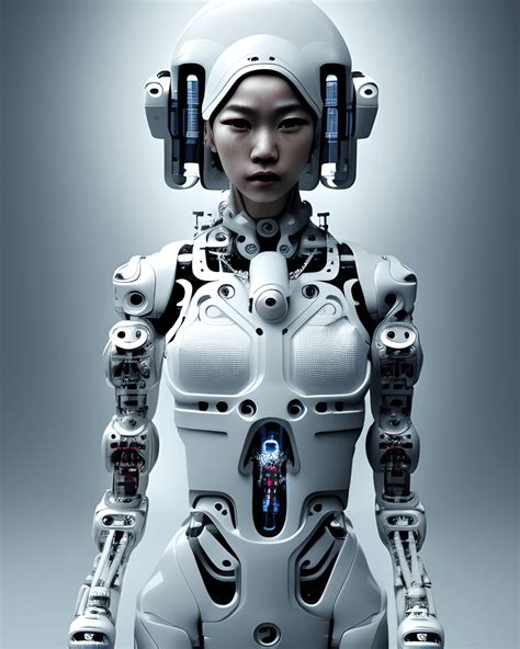 Asian Cyborg Girl · Creative Fabrica