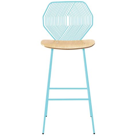 Modern Wire Counter Stool With A Wood Seat Wood And Wire Counter Stool