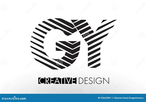 GY G Y Lines Letter Design With Creative Elegant Zebra Stock Vector