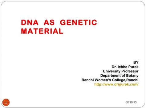 DNA as genetic material