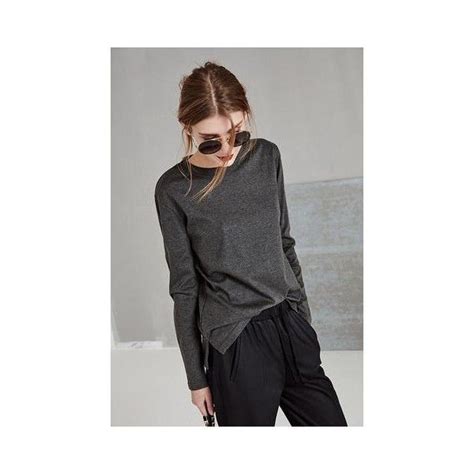 Long Sleeved Cotton Shirt 129 Liked On Polyvore Featuring Tops Grey