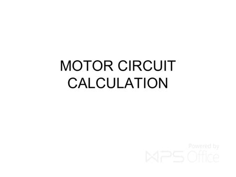 Motor Calculations