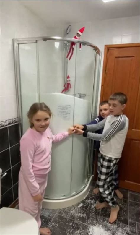 Mum fills entire shower with fake snow in commitment to Elf on Shelf prank