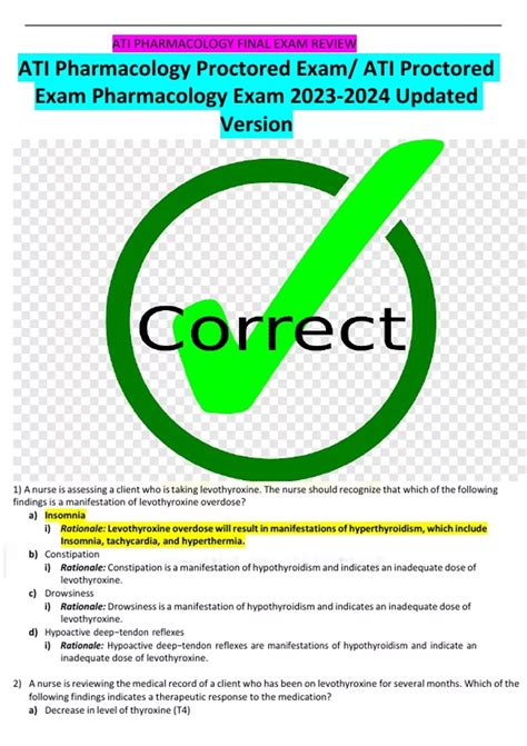 How To Score Level 3 On Your ATI Pharmacology Proctored Exam 19