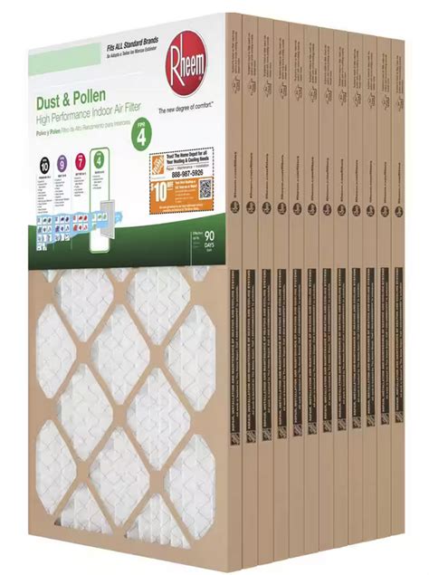 12-Pack Rheem AC / Furnace Pleated Air Filters $20 at Home Depot ...