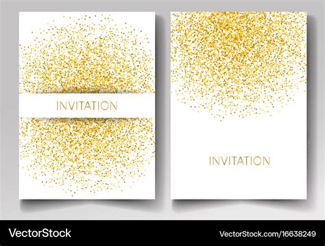 Template Design Of Invitation Gold Glitter Vector Image