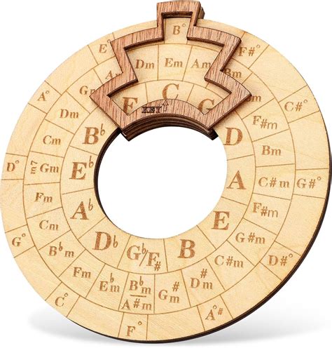 Wooden Melody Tool Circle Of Fifths Chord Wheel Wooden Chord Wheel