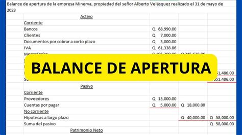 C Mo Hacer Un Balance De Apertura Contable Youtube
