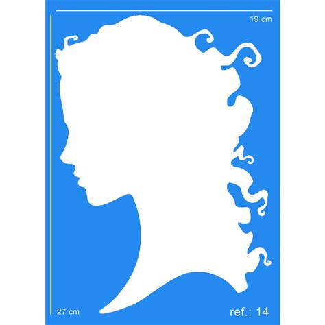 Stencil Molde Vazado Mulher Perfil Silhueta Estencil X Feminino