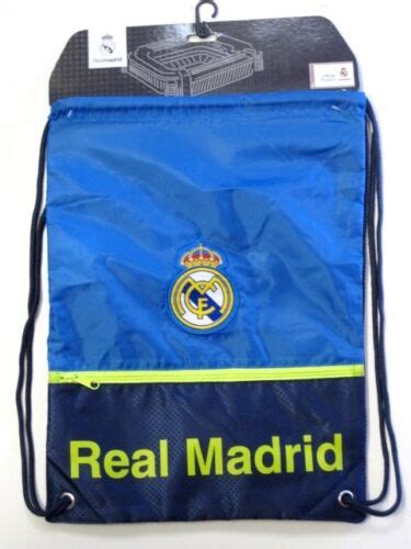 Real Madrid Club Spain Soccer Blue Green Drawstring Cinch Bag Backpack