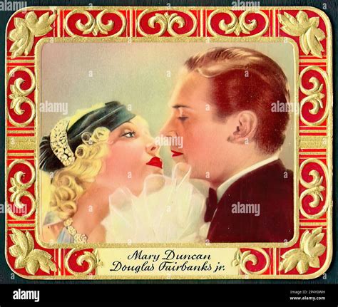 Portrait Of Mary Duncan And Douglas Fairbanks Jnr Vintage Cigarette