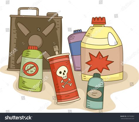 Illustration Variety Pesticides Different Containers Stock Vector