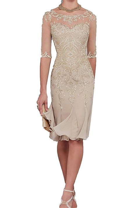 Half Sleeves Chiffon Lace Mother Of The Bride Dresses Angrila