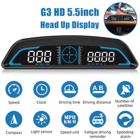 Universal Hud Gps Head Up Display Speedometer Odometer Car Digital