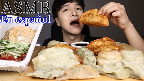 Asmr Comiendo Dumplings Y Fideo Frio Coreano Sonido De Comer Eating