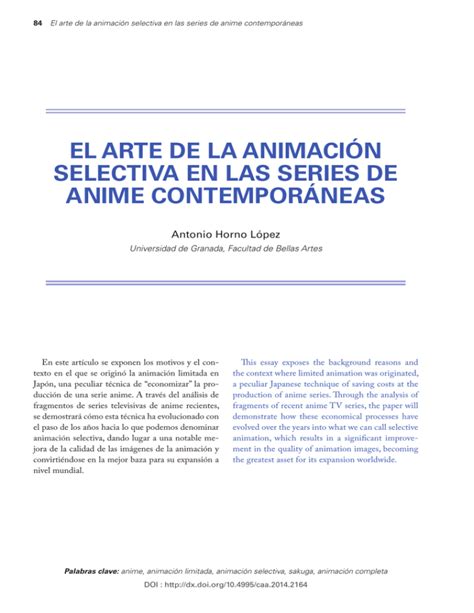 El Arte De La Animaci N Selectiva En Las Series De Anime