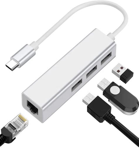 Usb C To Multi Function Lan Adapter Color Silver As Computers