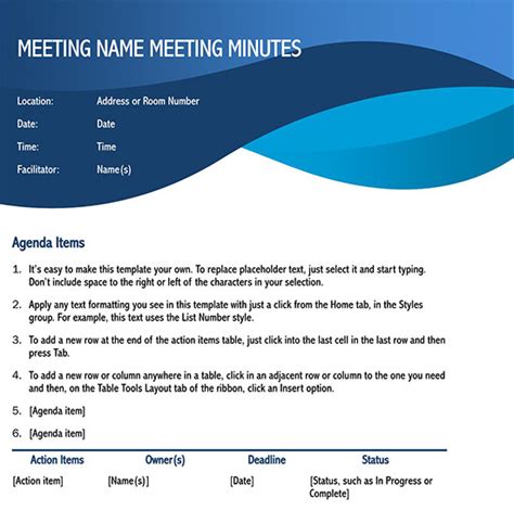 Meeting Minutes Template For Google Docs