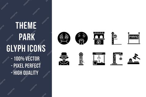 Premium Vector Theme Park Glyph Icons