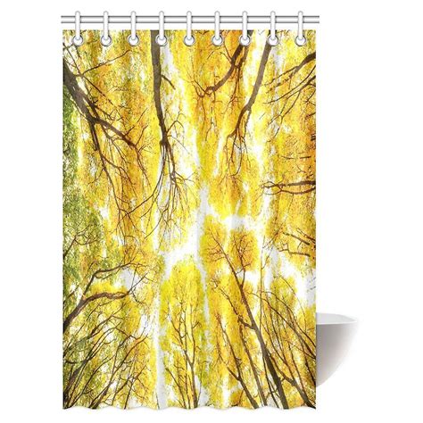 Autumn Trees Shower Curtain Colorful Autumn Forest Sunbeams Golden