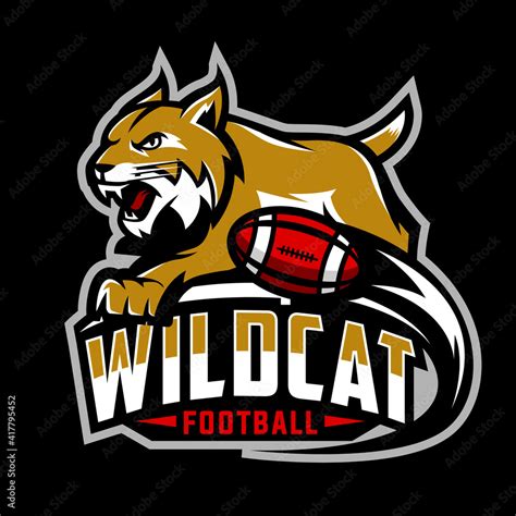 wildcat football team design with mascot bobcat, lynx. Great for team ...