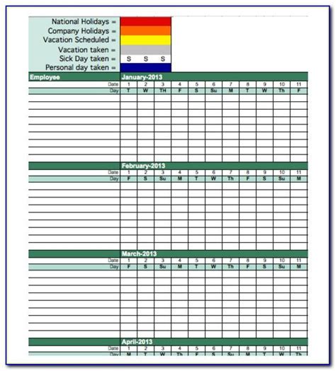 Employee Attendance Tracker Ms Excel Template | prosecution2012