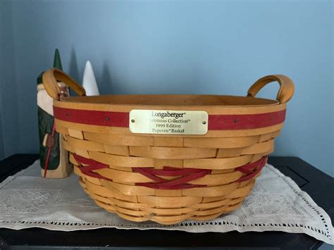 1999 Longaberger Christmas Popcorn Basket Free Shipping Etsy