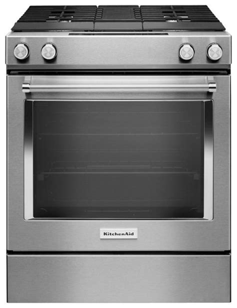 Kitchenaid 64 Cu Ft Self Cleaning Slide In Dual Fuel Convection Range Stainless Steel