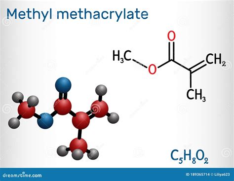 Methyl Methacrylate Mma And Polymethyl Methacrylate Pmma Molecule