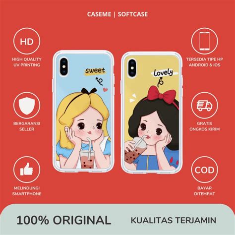 Jual Custom Case Snow White Alice All Type Hp Softcase Anticrack Lucu