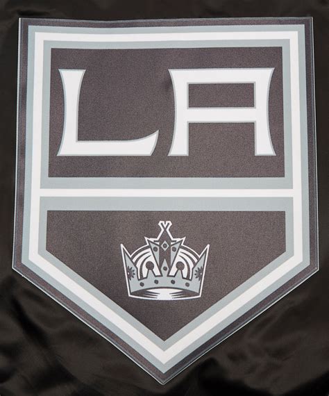 Nhl Los Angeles Kings Script Tail Men S Satin Jacket Black Gray Pro Standard