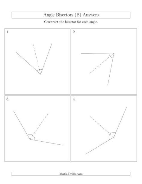 Angle Bisector Worksheet Math Aids