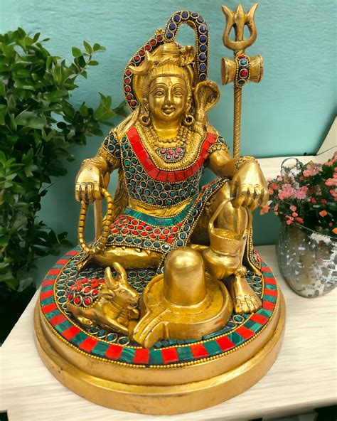 Brass Stone Worked Shivji| (10 X 8 X 8 inch) |Weight- 6 kg – Tamas Pure ...