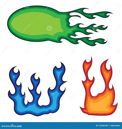 Set Of Vector Flames Stock Vector Illustration Of Heat 123381981