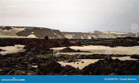 Panorama Dentro Da Cratera Do Vulcão De Askja Islândia Imagem de Stock