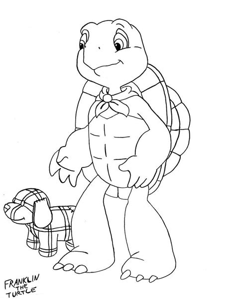 Franklin Turtle Coloring Sketch Free Download