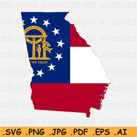 Georgia State Flag Svg - Etsy