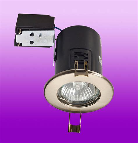 240v 50w GU10 Fire Rated Downlight Satin Chrome