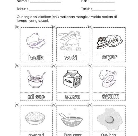 Pemakanan Prasekolah Lembaran Kerja Makanan Berkhasiat Dan Tidak The