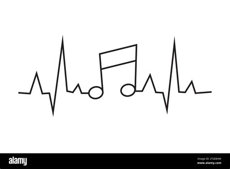 Musical Notes On White Background Musical Concept Continuous Line