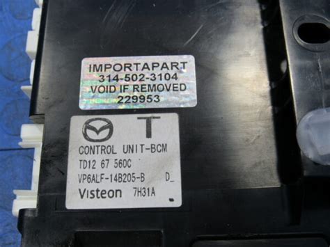 Mazda Cx Cx Bcm Body Control Module Unit W Alarm Td C